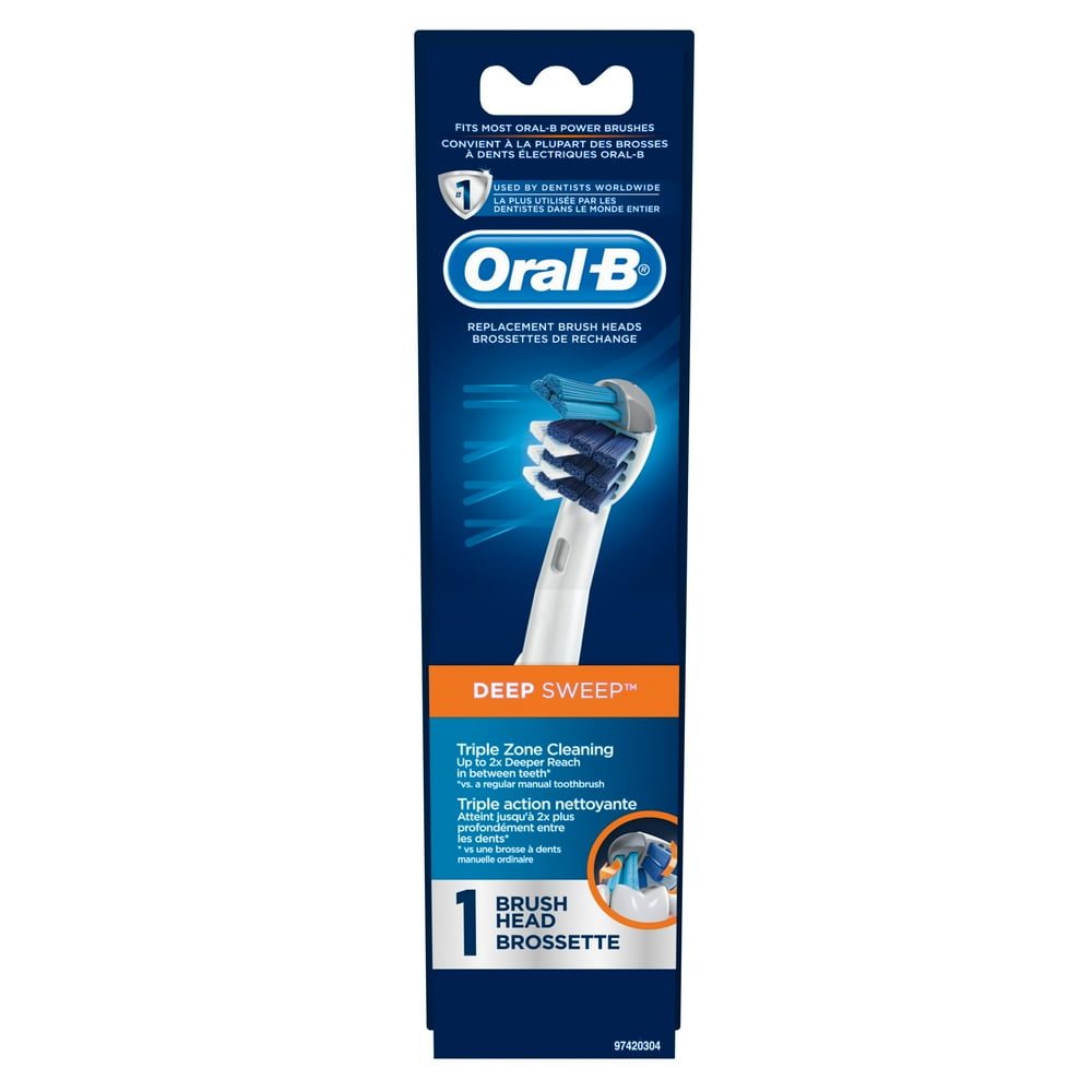 OralB Deep Sweep Replacement Electric Toothbrush Head 1 Count