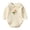 Beige, variant on Baby Girls Ruffle Bodysuit Infant Ribbed Knit Romper Jumpsuit Long Sleeve Onesie Overall Newborn Princess Outfit,Cute Bow/Peter Pan Collar Romper