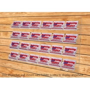 Business Card Holder, 48 Pockets, Wall Mount, 0.75-Inch Deep Pockets (Clear Acrylic) (BCCLWM48)