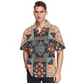 thumbnail image 6 of Traditional Pattern Vintage Men's Hawaiian Wrinkle Free Button Down Short Sleeve Shirt Casual Shirts Beach Shirts, 6 of 8