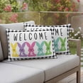 thumbnail image 2 of Outdoor Waterproof Pillow Covers Easter Colorful Cartoon Rabbit Peeps Decorative Throw Pillow Protectors,Pillowcase Cushion Cases for Patio Sofa Garden Couch,20x12in,Pack of 2, 2 of 14