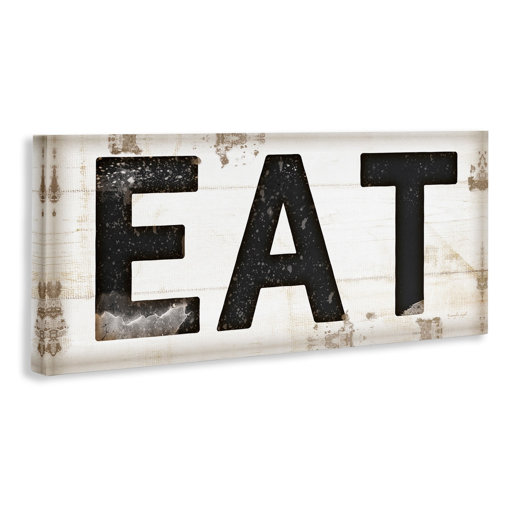 Stupell IndustriesEAT Typography Vintage SignCanvas Wall Art by Jennifer Pugh