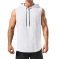 thumbnail image 2 of pstuiky Camiseta sin mangas para hombre, Sudadera deportiva sin mangas con capucha de color liso para hombre, de alta elasticidad, para fitness, musculosa y sin mangas Camisas para hombres xxl, 2 of 7