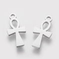 thumbnail image 2 of 10Pcs Ankh Cross Pendants 201 Stainless Steel Ankh Cross Charms Mini Cross Charms 16x8x1.1mm with 1.5mm Hole Stainless Steel Color Ideal for Jewelry Making and Craft Projects, 2 of 2