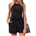 thumbnail image 2 of Summer Stylish Women Casual Summer Short Halter Jumpsuit with Pockets Solid Color Romper, 2 of 6