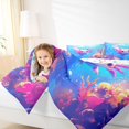thumbnail image 4 of Homewish Cute Axolotl Bedding Comforter Set,Watercolor Sea Coral Twin Comforter Sets,Pink Blue Bedding Set For Girls,Ultra Soft Home Decor Reversible,2 Pieces, 4 of 8