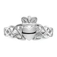 thumbnail image 5 of 14K White Gold Ring Band Themed Men's Mens Claddagh, Size 7, 5 of 5