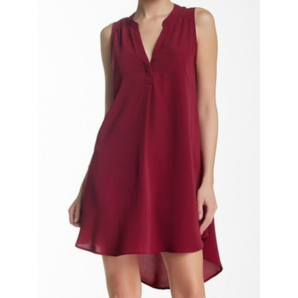 Lush Lush New Purple Womens Size Large L Hi Lo Hem Split Neck Tunic Dress Walmart Com Walmart Com