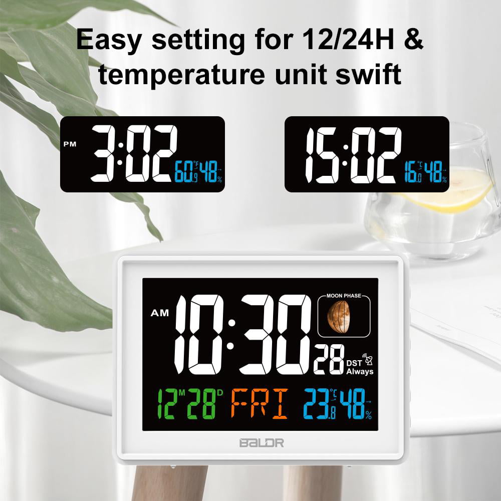 Temperature an BALDR Color Changing Alarm Clocks with Colorful Backlight Change 