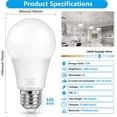 thumbnail image 4 of MAXvolador Bombillas LED A19, equivalente a 100 W, luz blanca diurna 5000 K, 1500 lúmenes, base estándar E26, no regulable, bombillas LED blancas brillantes de 13 W para dormitorio, sala de estar, hog, 4 of 4
