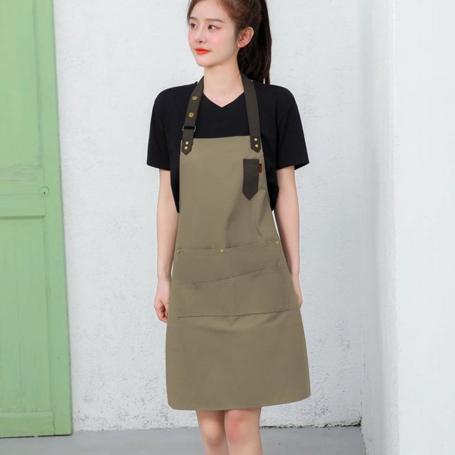 Delantal de lona impermeable y a prueba de aceite para hombres y mujeres, ropa de trabajo para camareros, cocinas, comedores y hogares