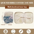 thumbnail image 7 of Xoenoiee Cherry Blossom Sea Waves Print Bible Cover Case Carrying Book Case Church Bag Quilted Cotton Bible Protective with Handle and Zipper Pocket, Gift for Men, Women, Father, Mother, 7 of 7