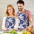 thumbnail image 5 of Pioneer Flower Floral Print Pattern Cotton Linen Apron with Pockets, Waterproof Adjustable, 33x27 Inch for Kitchen, Gardening, BBQ, Salon, 5 of 6