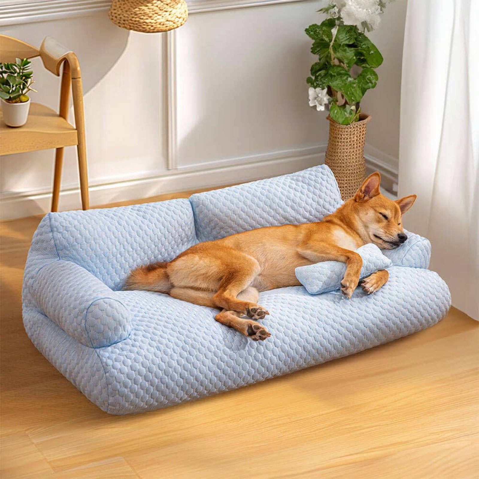 Orthopedic Dog Bed for Large Dogs – Washable Pet Couch Sofa with Ergonomic Head Support, Waterproof Liner, Non-Skid Bottom