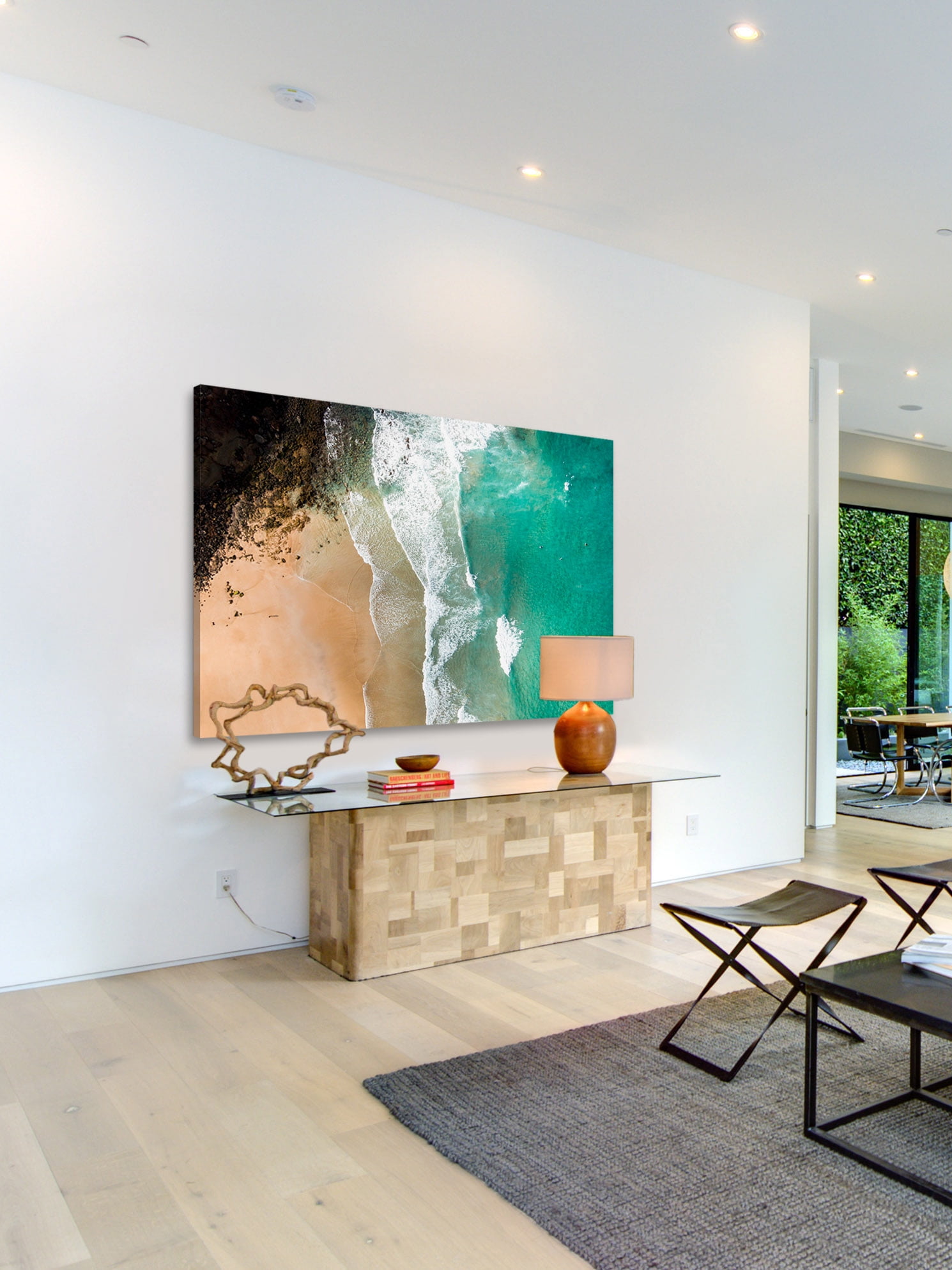 "Aqua Blue Waters" Painting Print on Wrapped Canvas