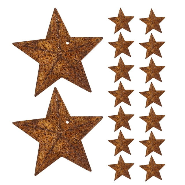 50 mini estrellas de hierro de 4,5 cm, adornos rústicos de estrella de hierro para manualidades, decoración de pared del hogar y decoraciones navideñas, artesanía de metal vintage