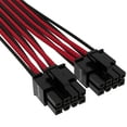 thumbnail image 2 of CORSAIR Premium individually sleeved (Type 4, Generation 5) - Câble d'Alimentation - 12VHPWR (F) à 8 Broches Puissance PCIe (F) - Plat - Rouge/noir, 2 of 3