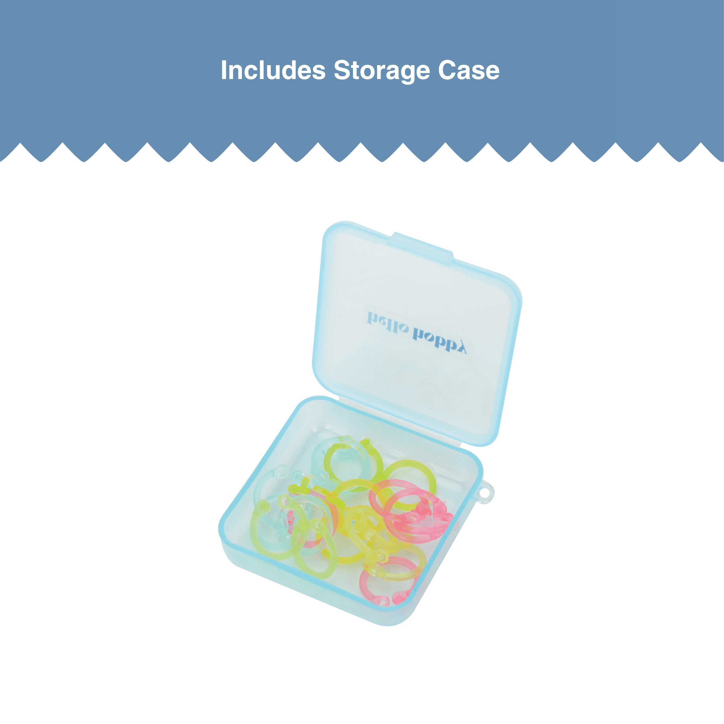 Hello Hobby Assorted Stitch Markers with Storage Case, 20 Count​