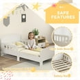 thumbnail image 4 of Qaba Bed Frame with Safety Side Rails for Girl Boy, White, 4 of 10