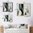 thumbnail image 4 of Designart "Turquoise Retro Minimalism Pirouette IX" Modern Geometric Framed Wall Art Set Of 2 - Modern Gold Gallery Wall Frame Set For Home Decor, 4 of 6