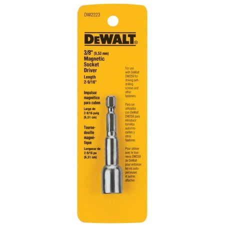 

Dewalt DW2223 Magnetic Nutdriver 3/8 in 1/4 in Hexagonal Socket Shank Steel