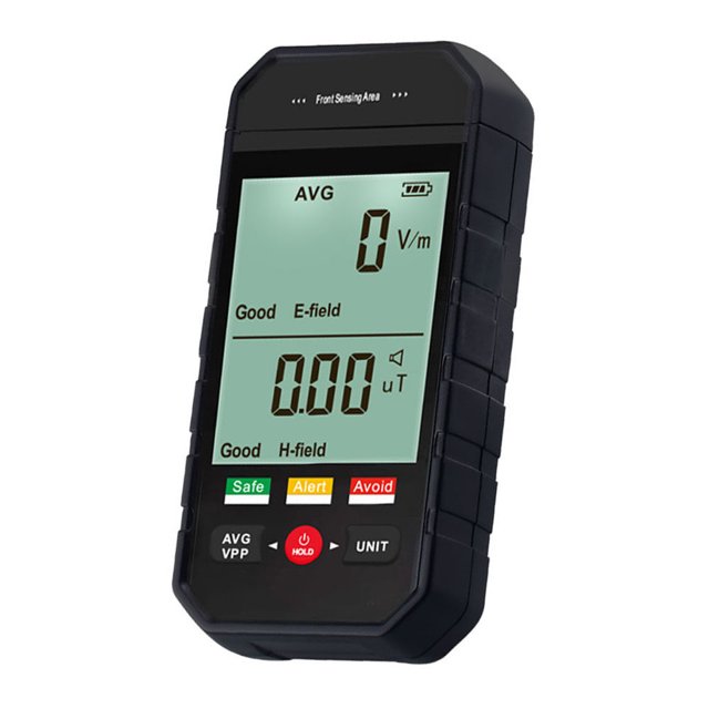 ET925 Handheld Portable Electromagnetic Radiation Tester Large LCD Screen Display Electric Field Magnetics Field Radiation Test Data Hold Sound Light Alarm Magnetics Three Color Indicatior