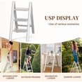 thumbnail image 2 of 3 Step Ladder Folding Step Stool, Lightweight Aluminum Ladder with Anti-Slip Pedal, 330 lbs Capacity Step Stool for Kitchen, Home, Library, RV, Silver White Step Ladder, 2 of 8