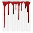 thumbnail image 3 of Ambesonne Bloody Shower Curtain, Halloween Zombie Crime, 69"Wx70"L, Red White, 3 of 3