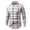 #01 White, variant on Men's Modern Fit Button Down Plaid Shirt, Casual Long Sleeve Collared Top, Leisure Plaid Shirt with Exterior Pocket for Work Casual, Dark Blue M