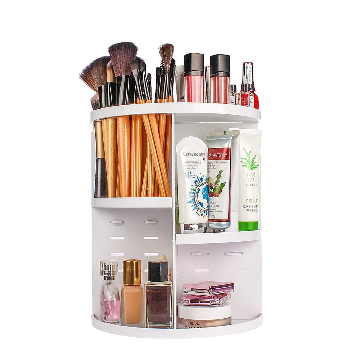 Amerteer 360 Rotating Makeup Organizer, DIY Adjustable Makeup Carousel