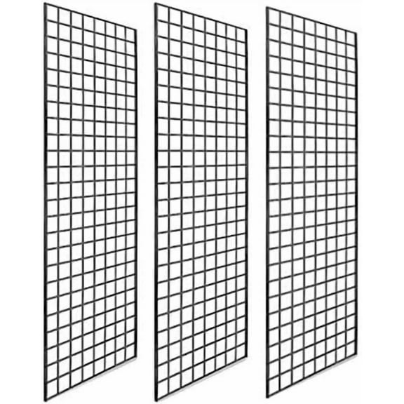 Grid Panel for Retail Display – Perfect Metal Grid for Any Retail Display, 2’x 5’, 3 Grids Per Carton (Black)