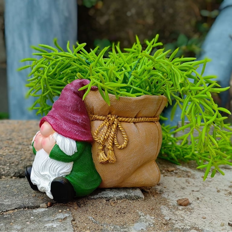 Gnome Planter Pot,Spring Garden Decoration Resin Gnome Plant Holder, Resin  Succulents Pot Unique Flower Pot for Indoor Outdoor Plants Housewarming ...