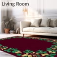 thumbnail image 2 of ODIKA 8'x10' Machine Washable Non-Slip Area Rug, Whimsical Nutcracker Surrounded by Pine Cones and Twinkling Stars High Traffic Rug, Purple, 624613, 2 of 7