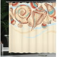 thumbnail image 4 of Ambesonne Ocean Shower Curtain, Seashells Pastel Colored, 69"Wx84"L, Cream Red Teal, 4 of 5