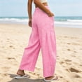 thumbnail image 4 of UOCUFY Womens Wide Leg Pajamas Pants Fall Gingham Casual Lounge Sweatpants | Fall Outfits 2026,Wide Leg Elastic Waist Pants with Pockets Pink,Size S, 4 of 6