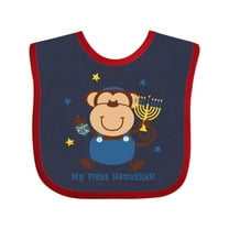 Inktastic Monkey Boy 1st Hanukkah Boys Baby Bib