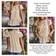 thumbnail image 5 of Camiseta de patrón floral cuello redondo cuello plisado manga corta ruffle casual camiseta con estilo, 5 of 6