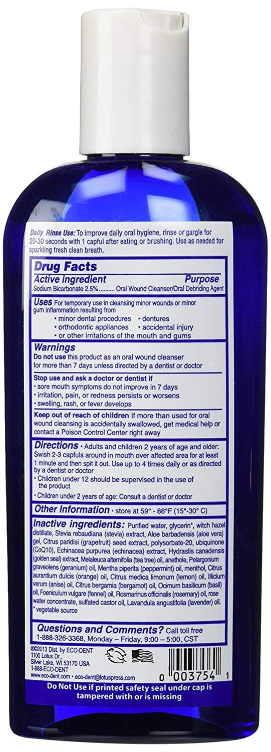 Eco- Dent Daily Rinse Ultimate Essential Mouth Care, Sparkling Clean Mint, 8 fl oz (237 ml) (Pack of 2)