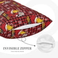 thumbnail image 3 of Naloa Vintage Santa Skiing Red Plaid Pillowcase, Throw Pillowcase, Wrinkle-Free, Stain-Resistant with Hidden Zipper for Bedroom Sofa-16"x24", 3 of 6