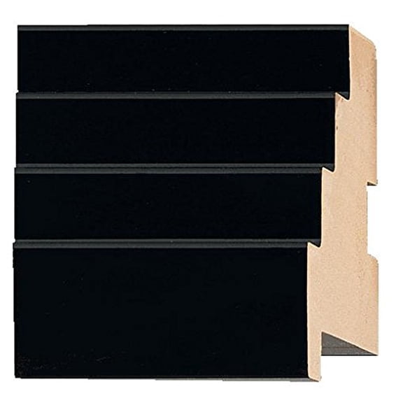 Picture Frame Moulding (Wood) 18Ft Bundle - Lacquer Black Finish - 2.5" Width - 1" Rabbet Depth