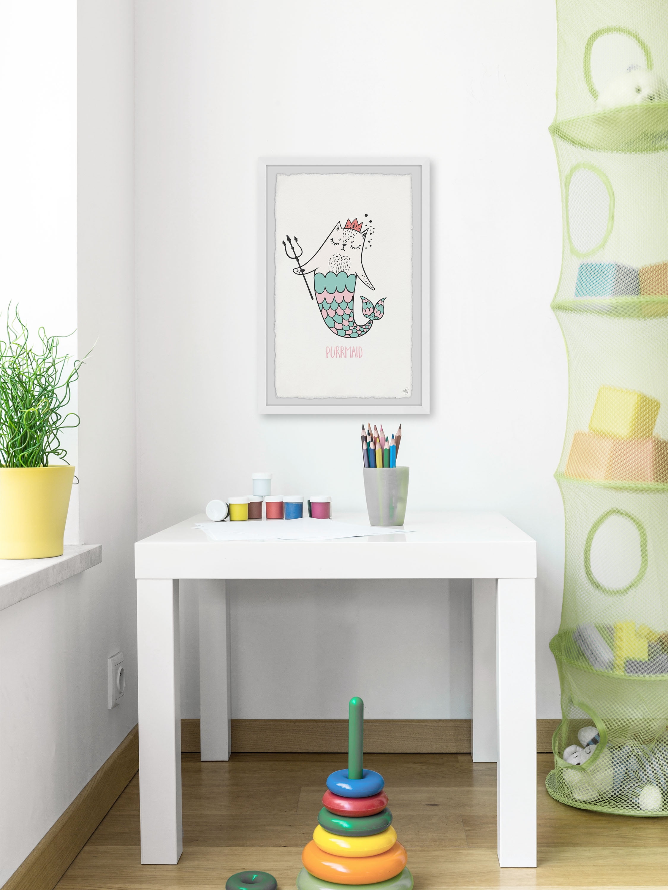 Marmont Hill Purrmaid II Framed Wall Art