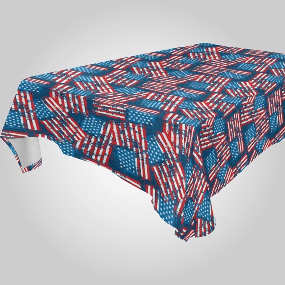 SKYSONIC American Flag Rectangle Tablecloth Spill-Proof Polyester Table Cloth Table Cover for Kitchen Dining Picnic Holiday Party Decoration,60x120 Inch