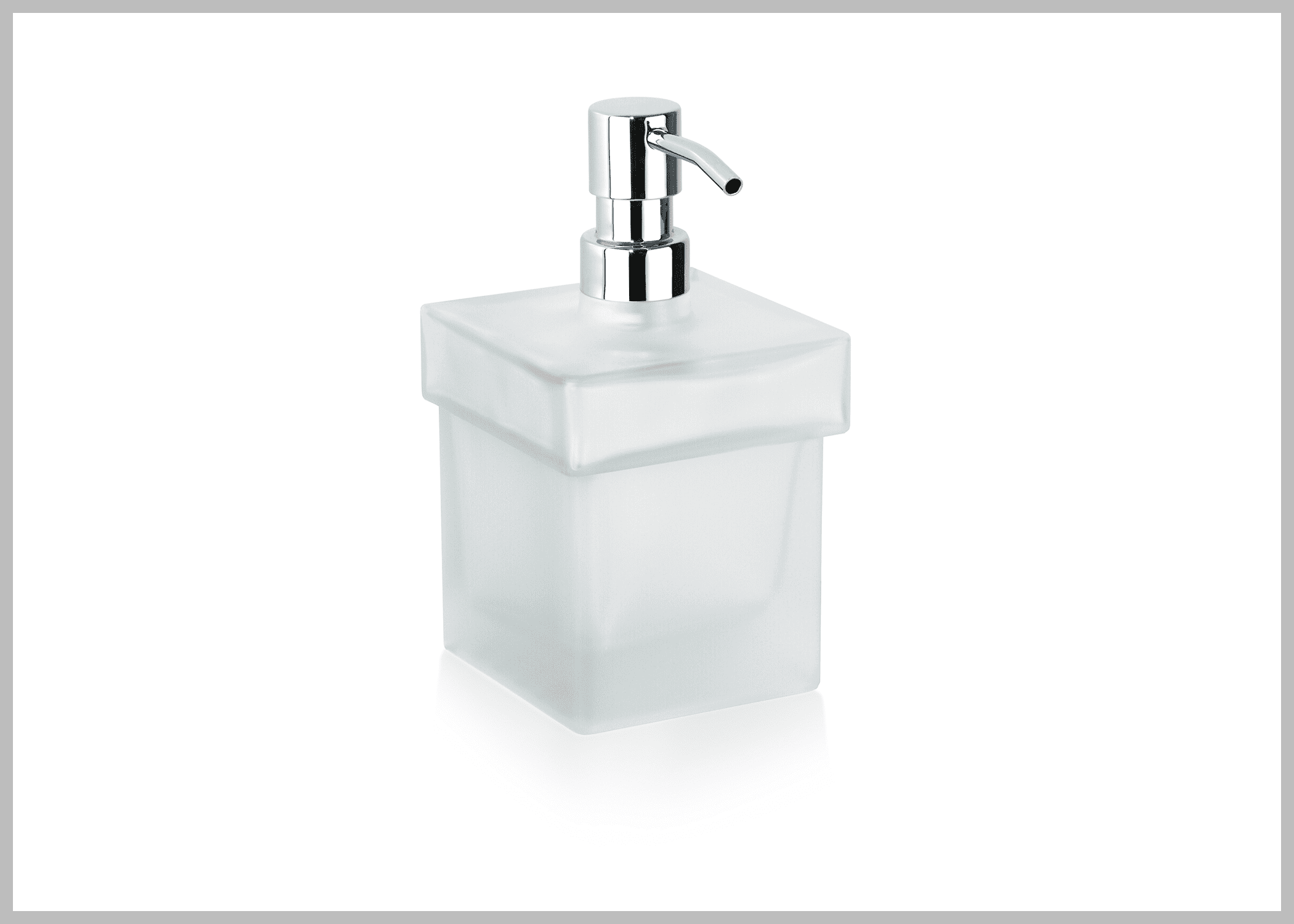 Orio Frosted glass table soap dispenser. Free standing large soap