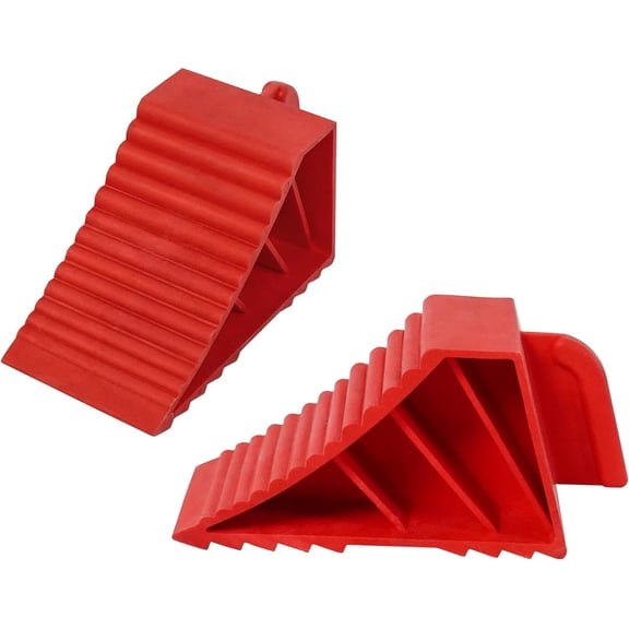 Wheel Chocks, for RV Camper , Heavy Duty ABS 2 Pack Red