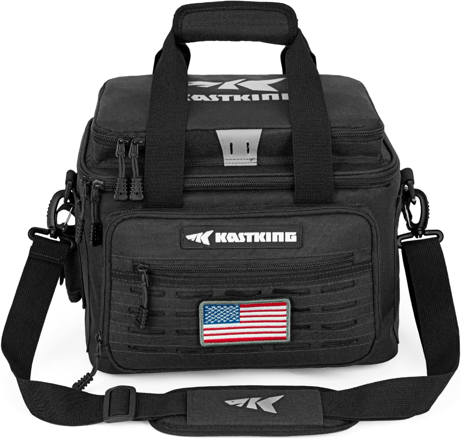 KastKing Fishing Tackle Bags - Water Resistant Material - Fishing Gear Storage - Karryall Medium Black