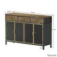 thumbnail image 2 of 47.64" Wide 4 Doors Modern Sideboard with 3 Top Drawers, Freestanding Sideboard Storage Cabinet Entryway Floor Cabinet for Living Room Office Bedroom, 2 of 6
