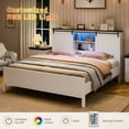 thumbnail image 4 of EDTara Storage Farmhouse Bed Frame With Sliding Barn Door, Led Lighting, Built-In Usb Charging Station, and Noise-Free Construction, No Box Spring Needed, 4 of 7