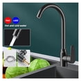 thumbnail image 2 of Kitchen Faucet Black Pull Out Sink Hot Cold Mixer Tap, 360° Rotation Brushed Nickle Stream Sprayer Head Chrome Water Tap Copper ,Versatile Features, 2 of 7