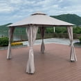 thumbnail image 4 of Harper & Bright Designs 10x10 Ft Outdoor Patio Garden Gazebo Canopy, Outdoor Shading, Gazebo Tent With Curtains, 4 of 9