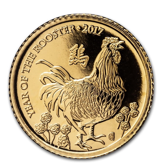 2017 GB 1/10 oz Gold Year of the Rooster BU (w/Box & COA)